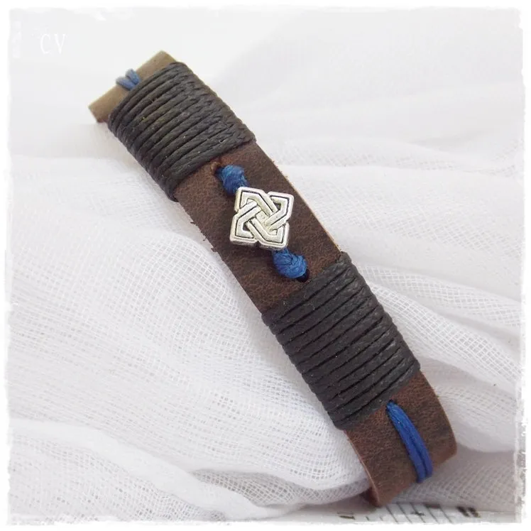 Square Knot Leather Bracelet