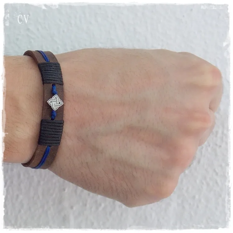 Square Knot Leather Bracelet