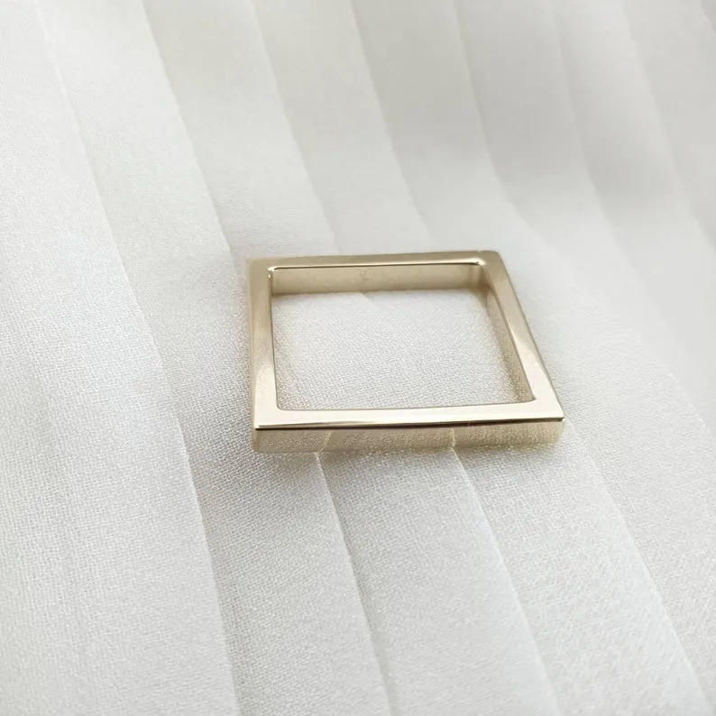 Square Ring In Solid Gold