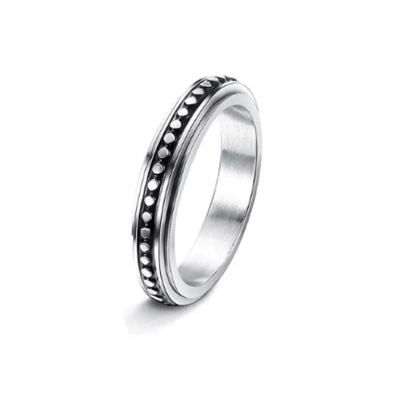 Stainless Steel Rotatable Spinner Ring Moon Stars Sterling Silve
