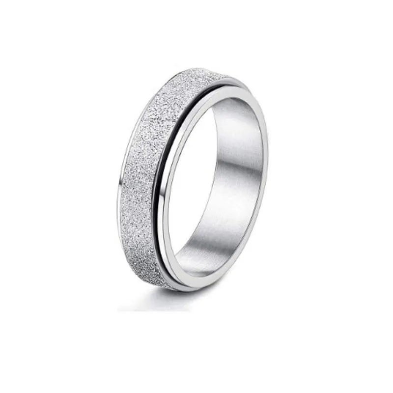 Stainless Steel Rotatable Spinner Ring Moon Stars Sterling Silve