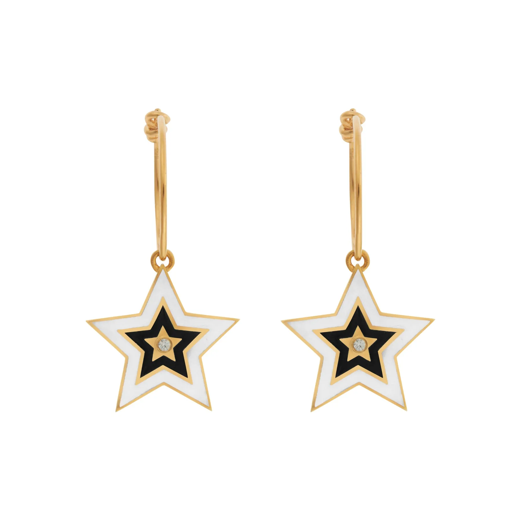 Star Burst Hoops White