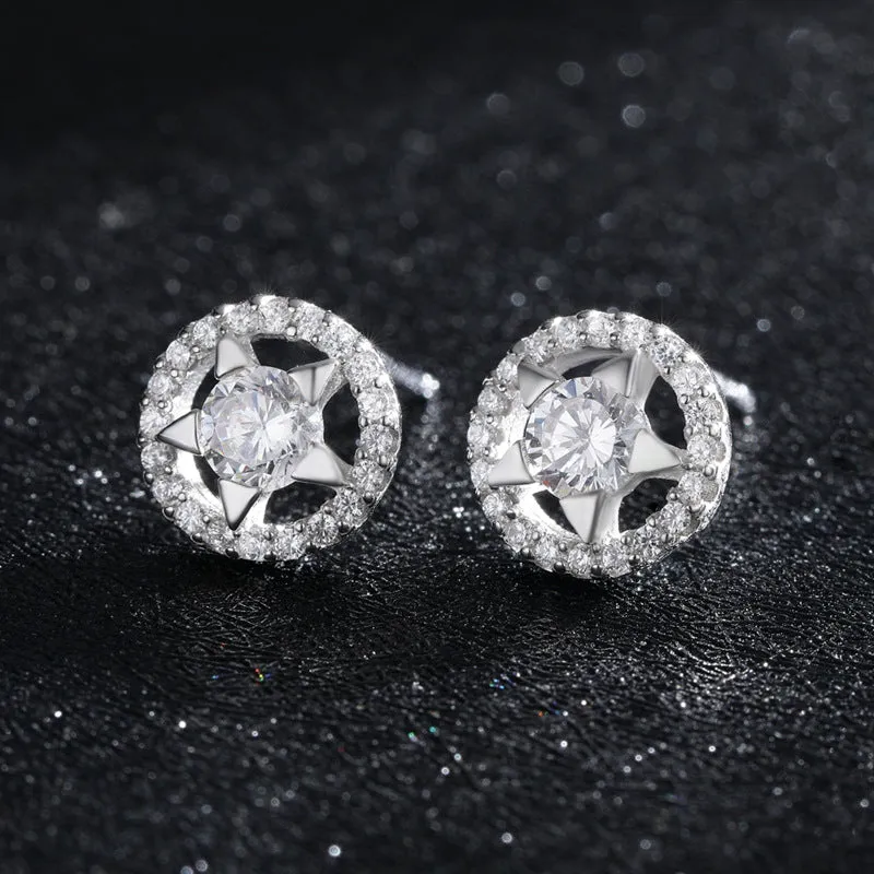 Starlight Sterling Silver Zircon Earrings