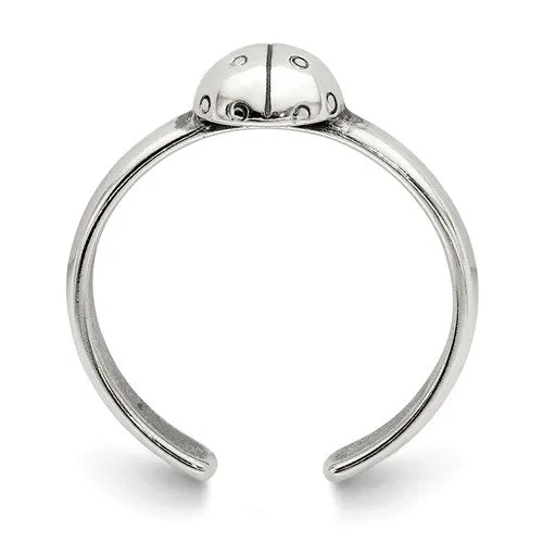 Sterling Silver 3mm Ladybug Toe Ring