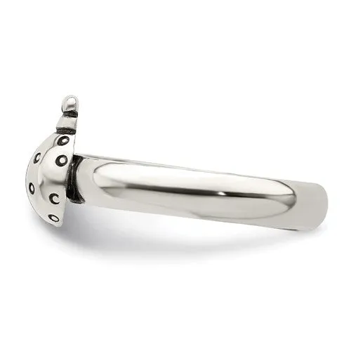 Sterling Silver 3mm Ladybug Toe Ring