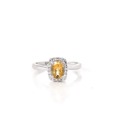 Sterling Silver Oval Amethyst, Citrine, and Topaz Ring