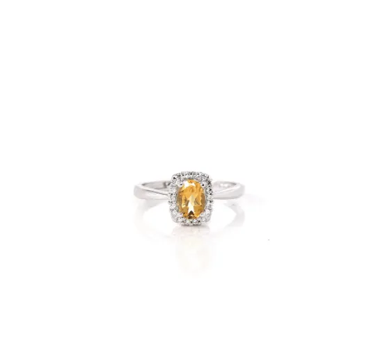 Sterling Silver Oval Amethyst, Citrine, and Topaz Ring