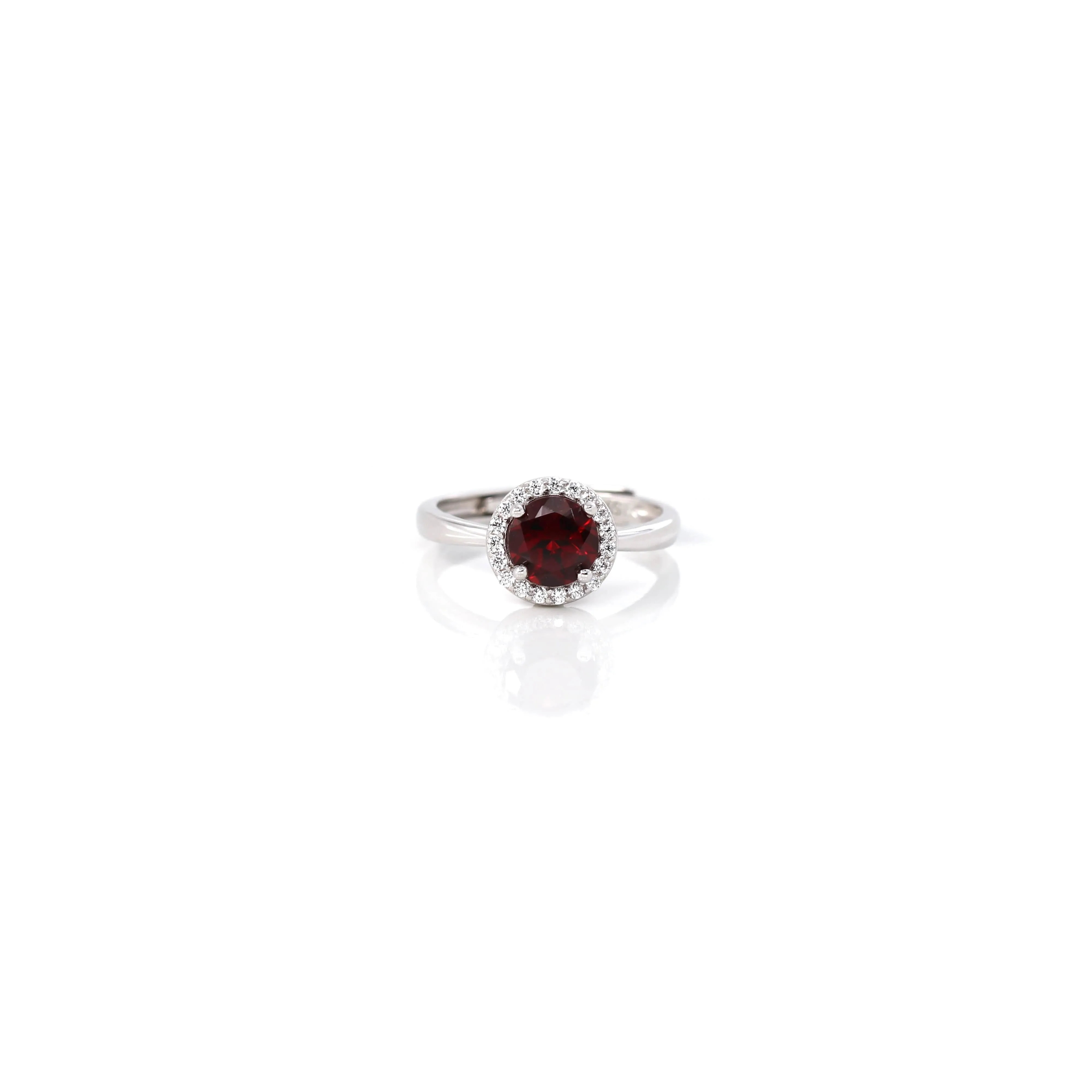 Sterling Silver Round Citrine, Topaz, Garnet, & Amethyst Ring