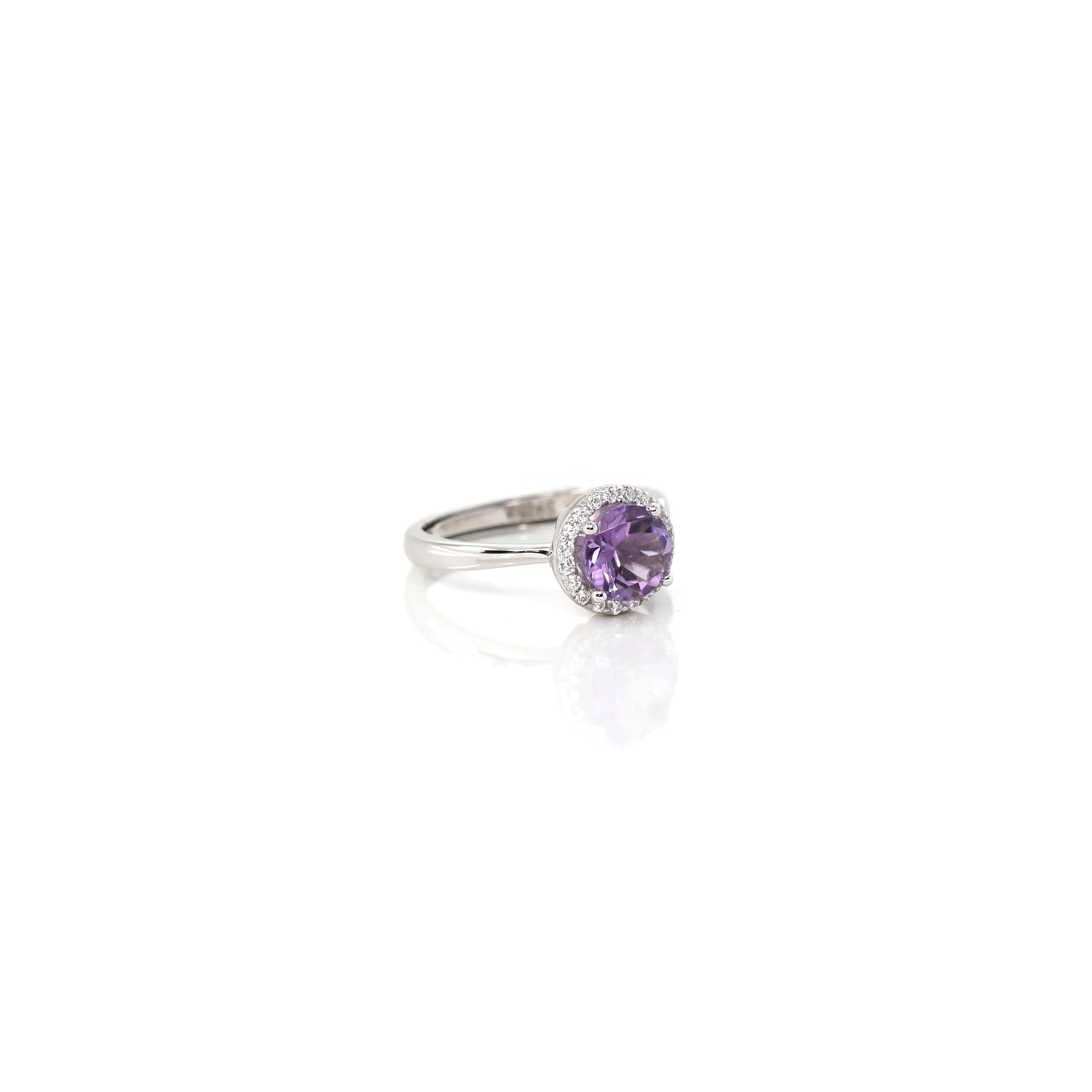 Sterling Silver Round Citrine, Topaz, Garnet, & Amethyst Ring