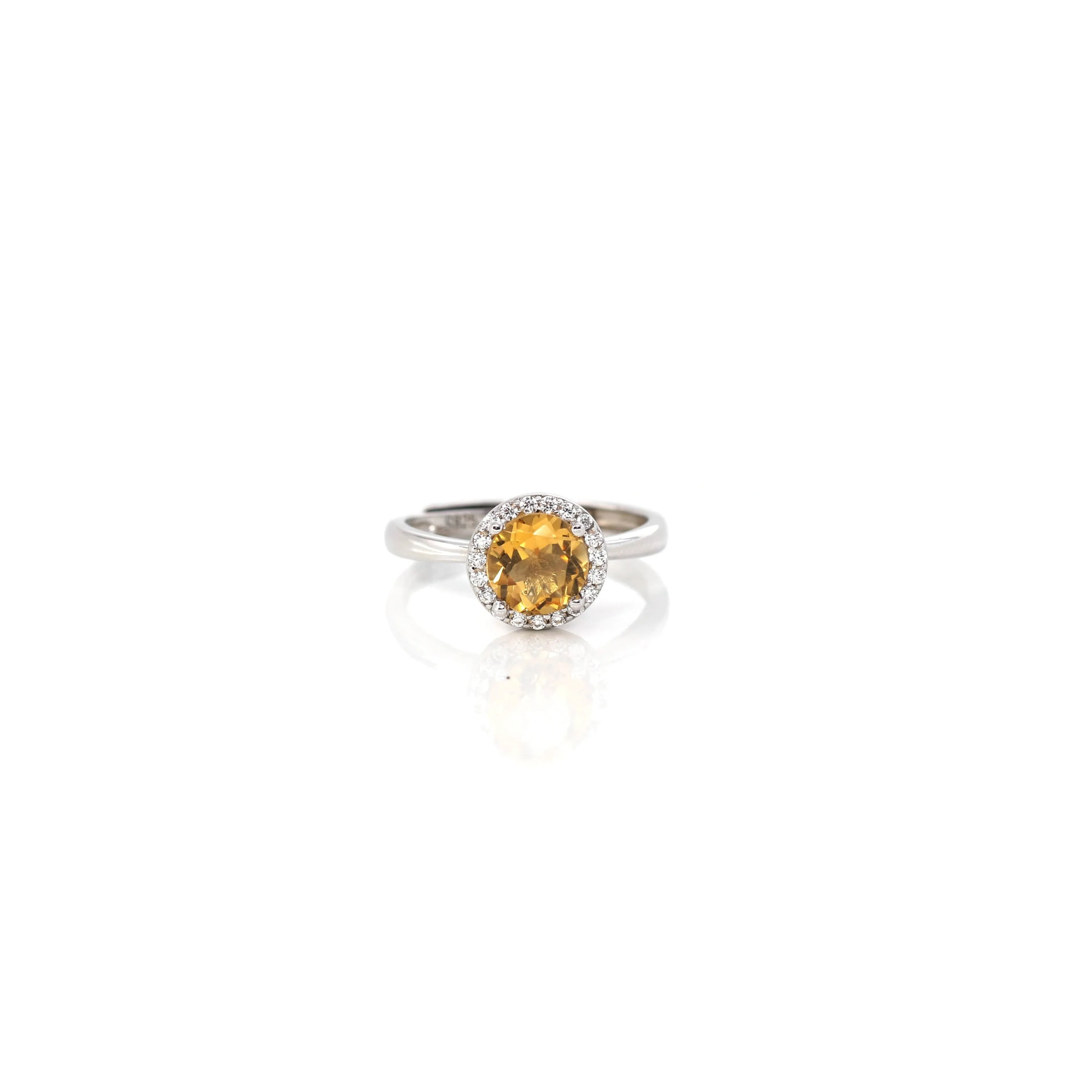 Sterling Silver Round Citrine, Topaz, Garnet, & Amethyst Ring
