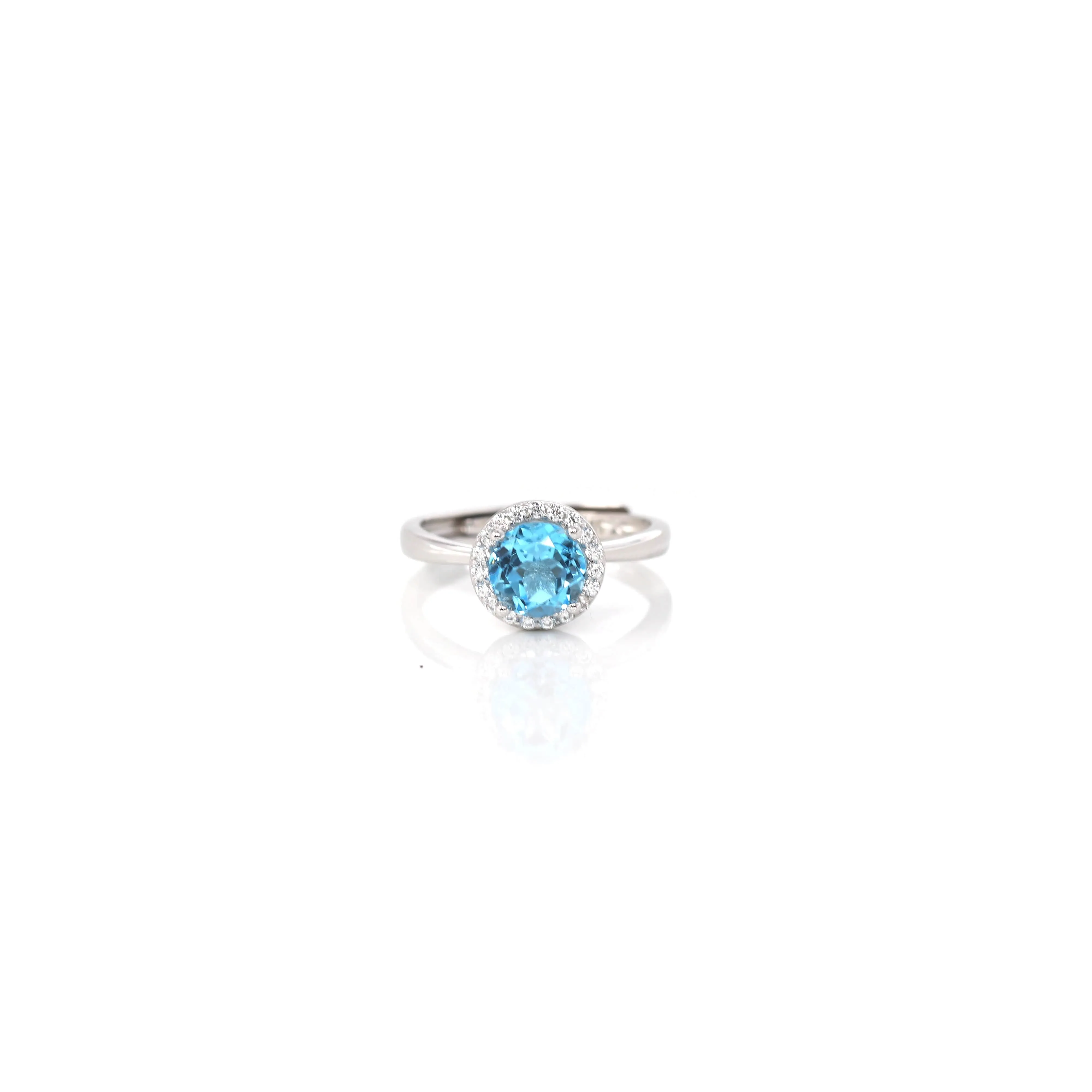 Sterling Silver Round Citrine, Topaz, Garnet, & Amethyst Ring