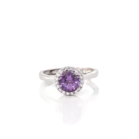 Sterling Silver Round Citrine, Topaz, Garnet, & Amethyst Ring