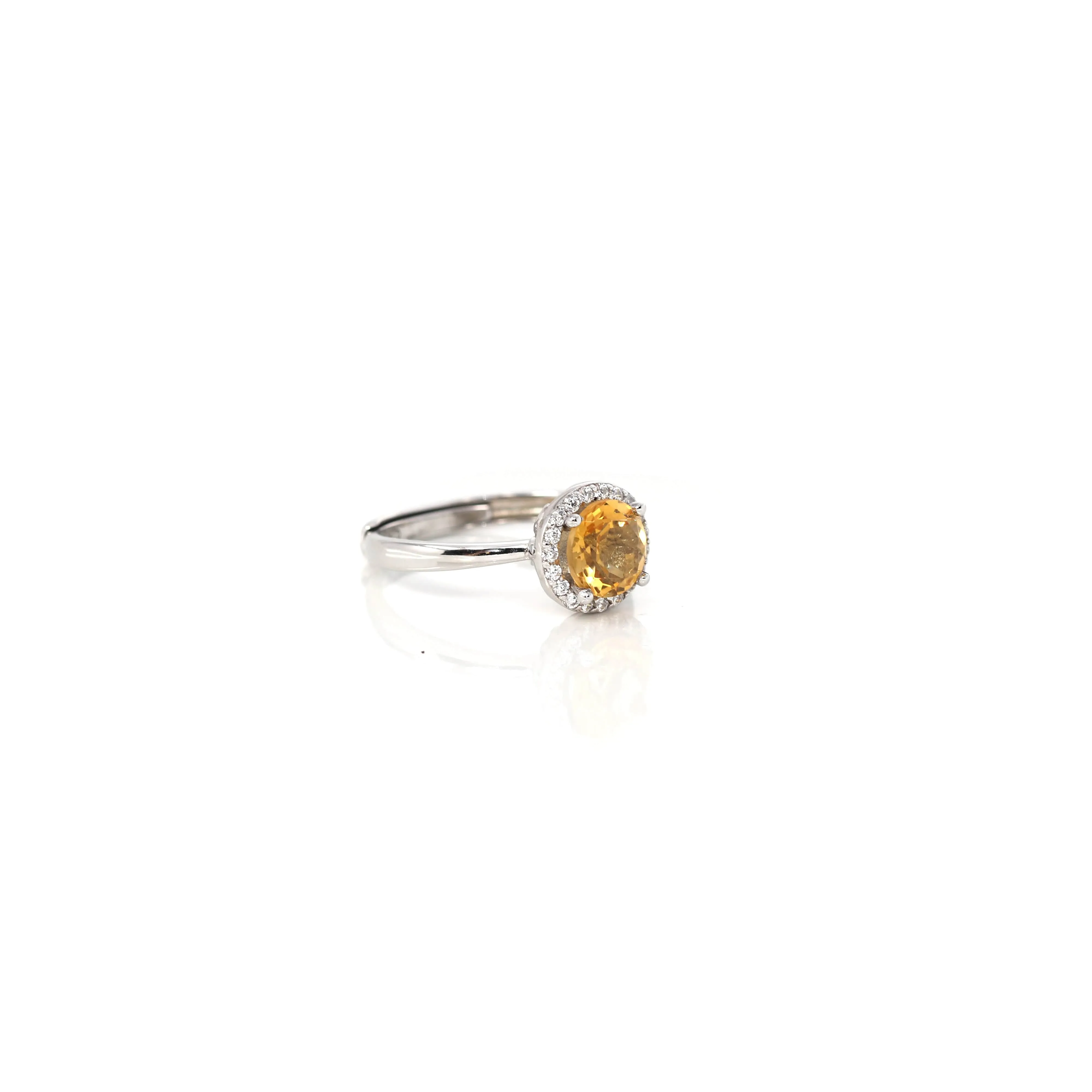 Sterling Silver Round Citrine, Topaz, Garnet, & Amethyst Ring
