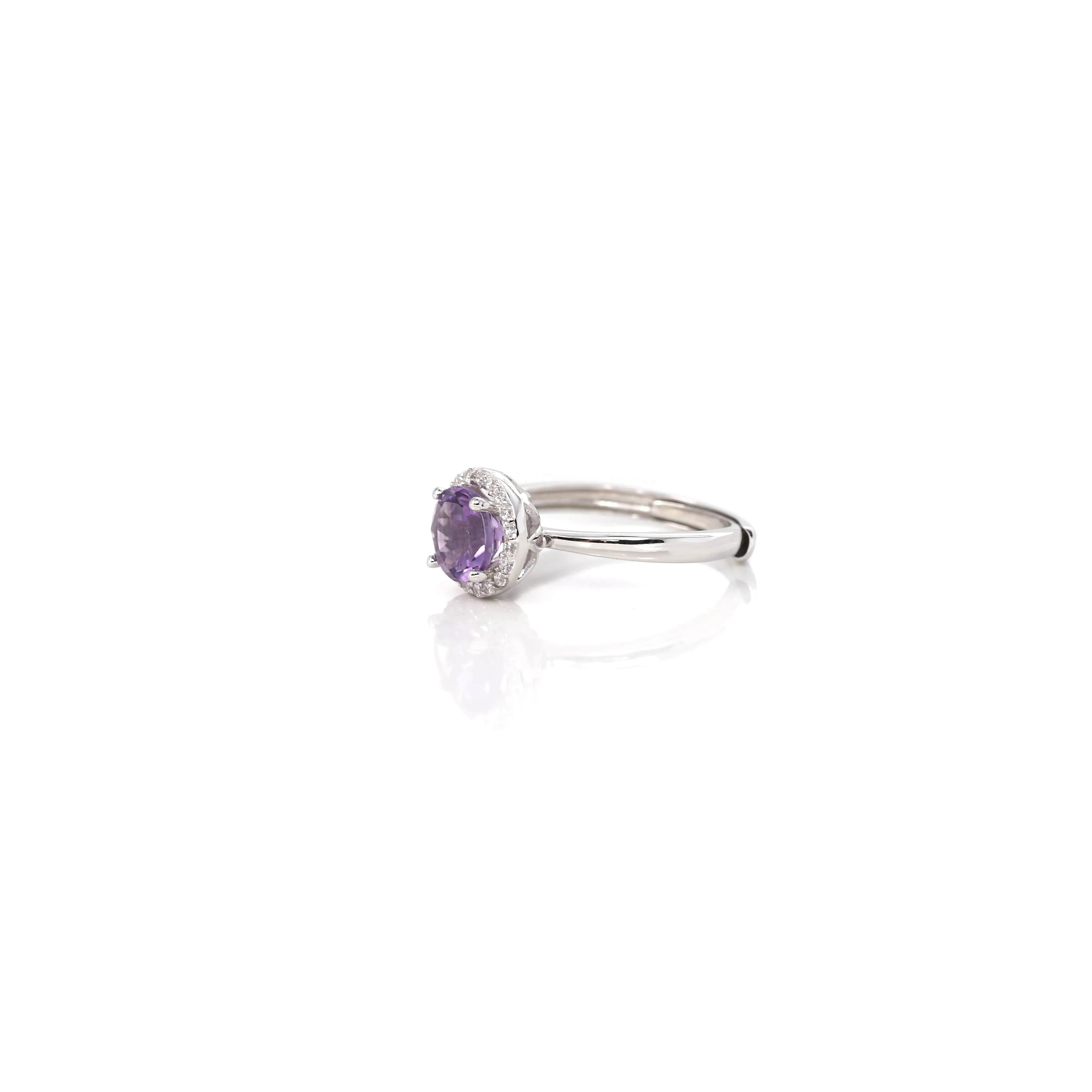 Sterling Silver Round Citrine, Topaz, Garnet, & Amethyst Ring