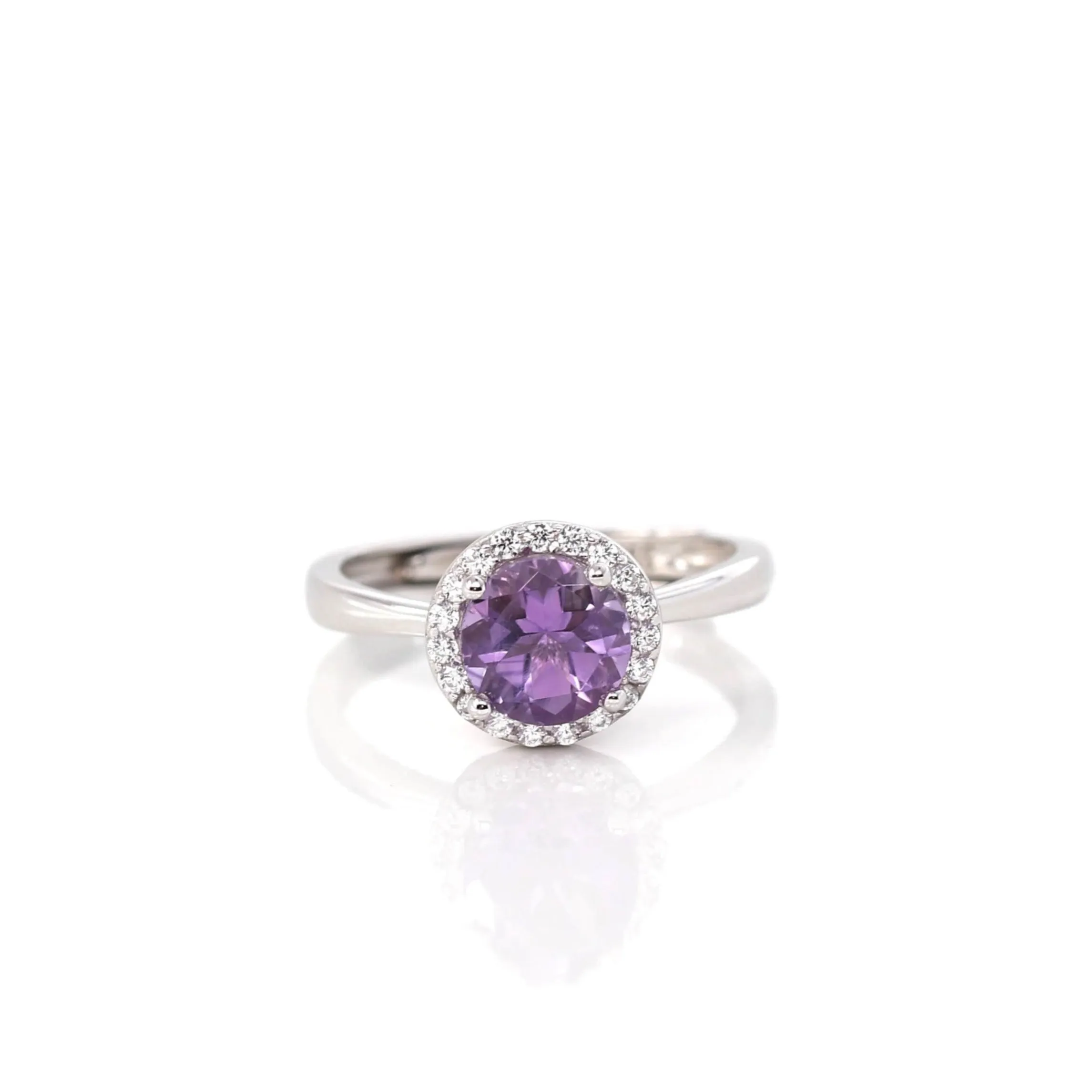 Sterling Silver Round Citrine, Topaz, Garnet, & Amethyst Ring