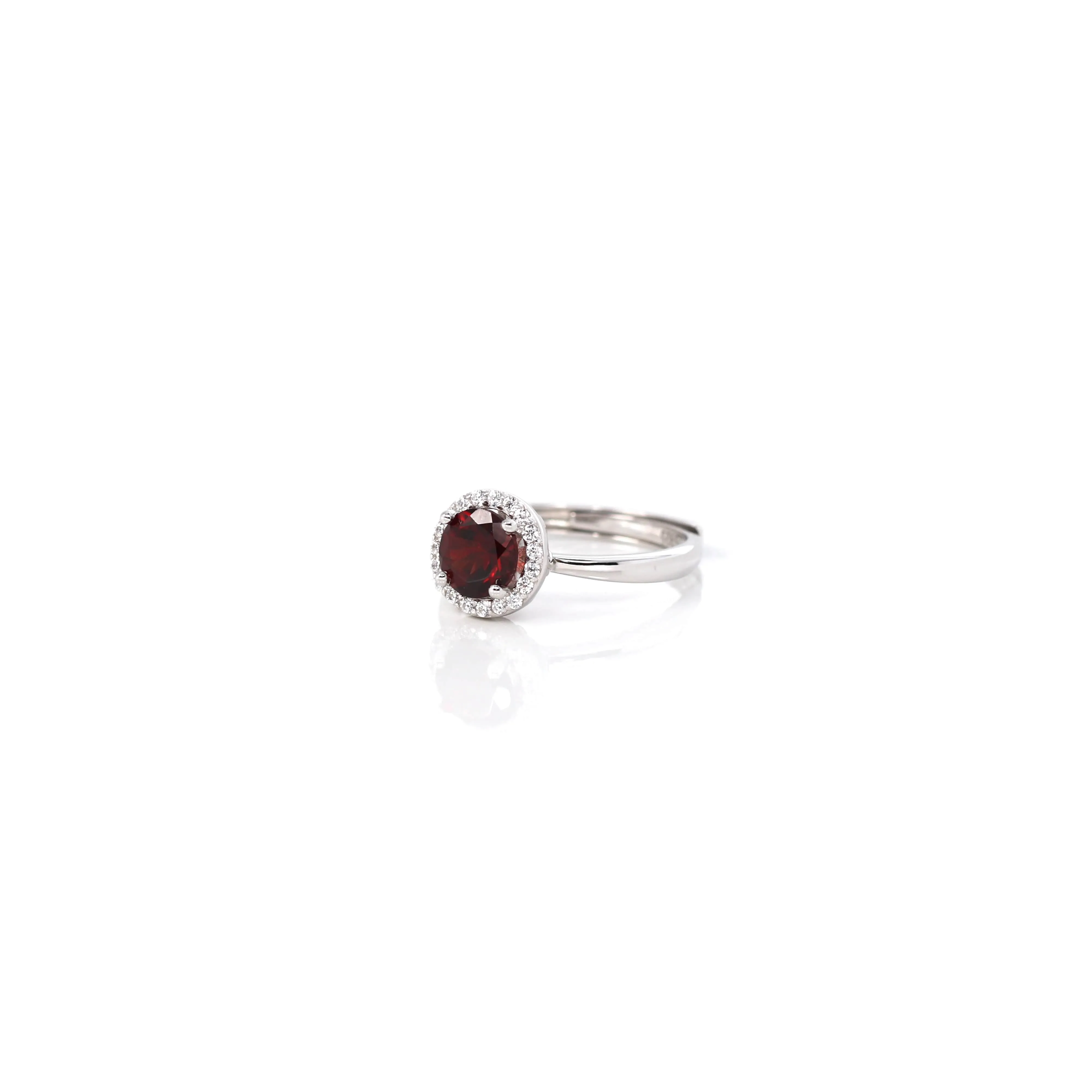 Sterling Silver Round Citrine, Topaz, Garnet, & Amethyst Ring
