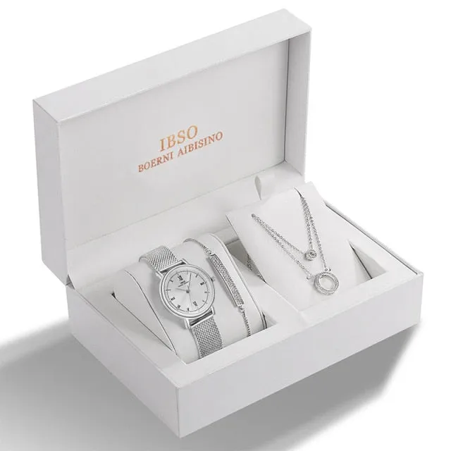 Stylemein - Women Watch Set | Pendant Watch | Women And Men Watch