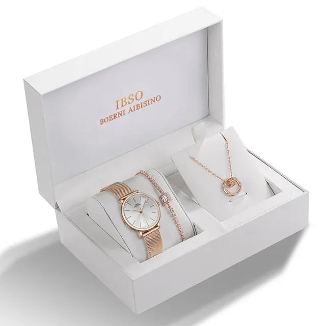 Stylemein - Women Watch Set | Pendant Watch | Women And Men Watch