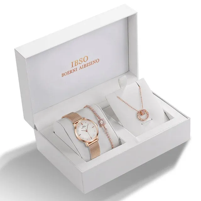 Stylemein - Women Watch Set | Pendant Watch | Women And Men Watch