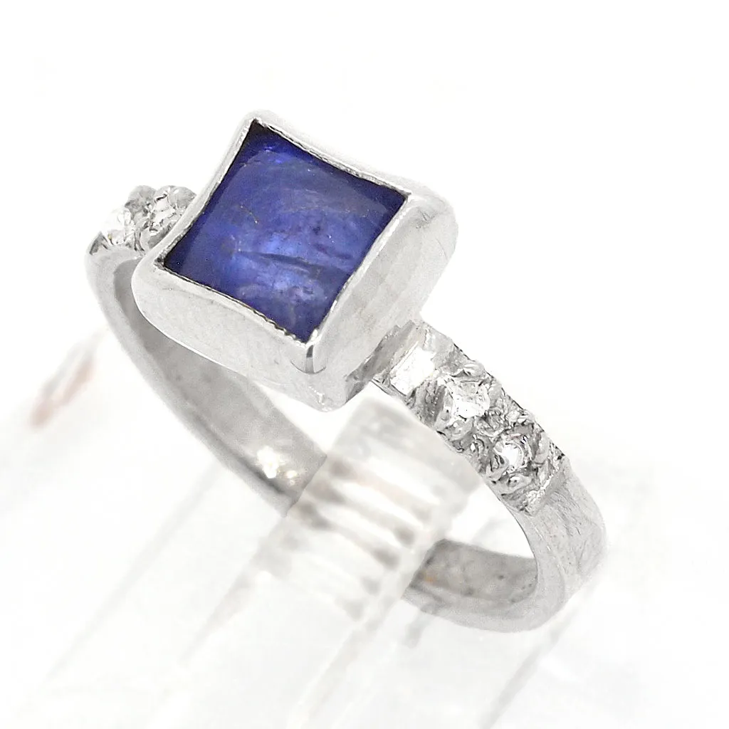 Tanzanite & White Sapphires Ring (size 7)