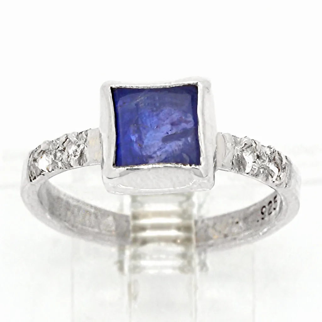 Tanzanite & White Sapphires Ring (size 7)