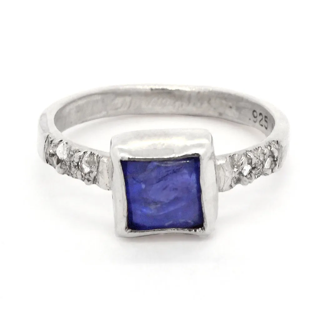 Tanzanite & White Sapphires Ring (size 7)