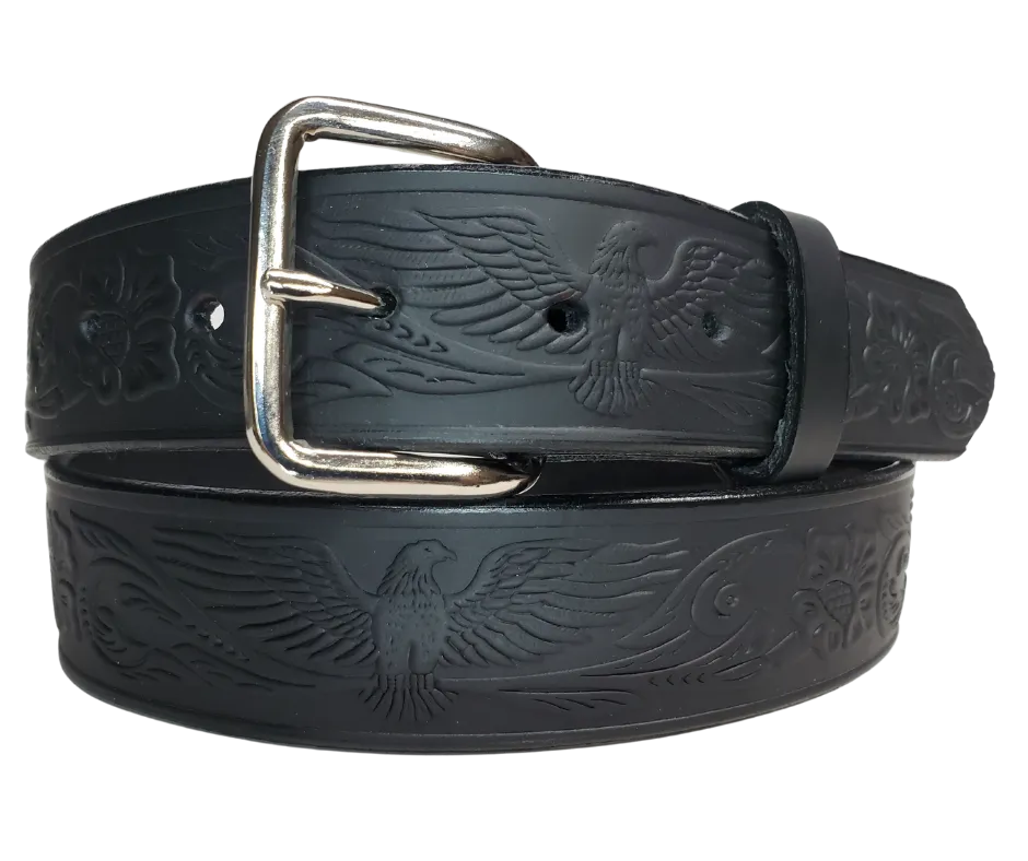 The "Allegiance" Black Leather Belt