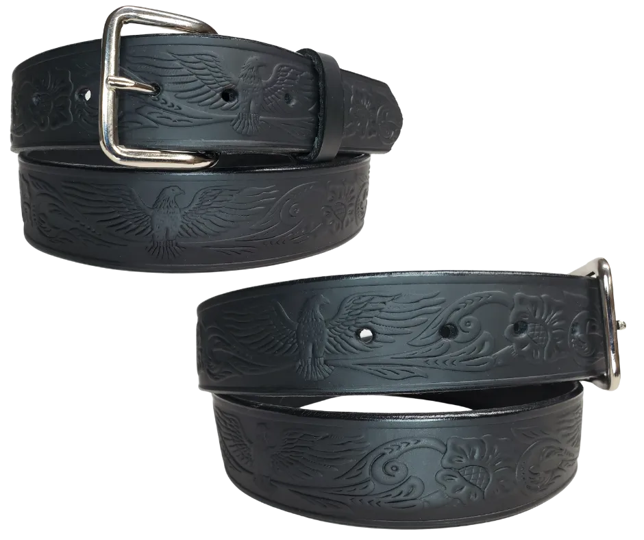 The "Allegiance" Black Leather Belt
