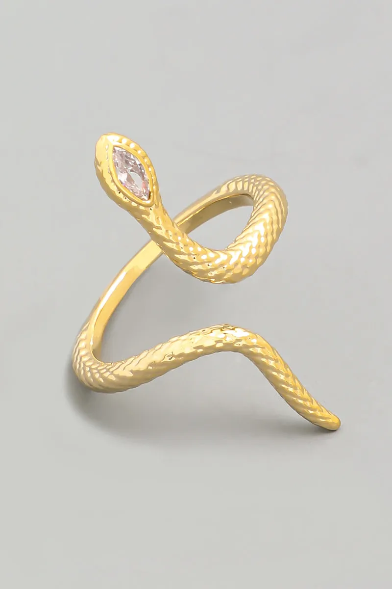 Thin Snake Finger Wrapped Ring in Gold