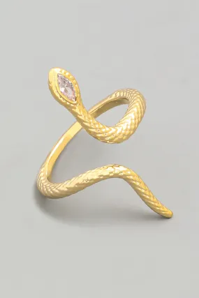 Thin Snake Finger Wrapped Ring in Gold