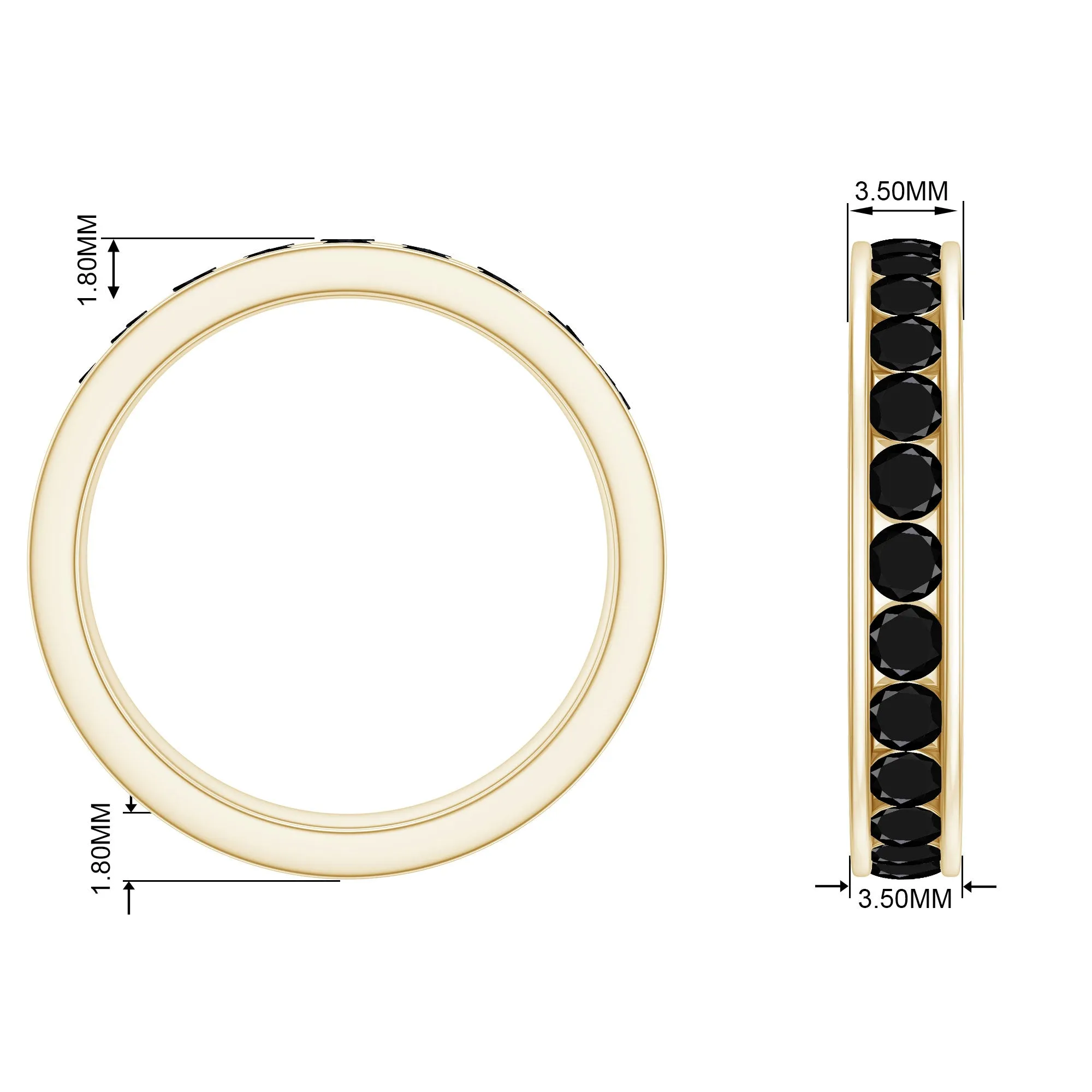 Trellis Set Black Spinel Full Eternity Band