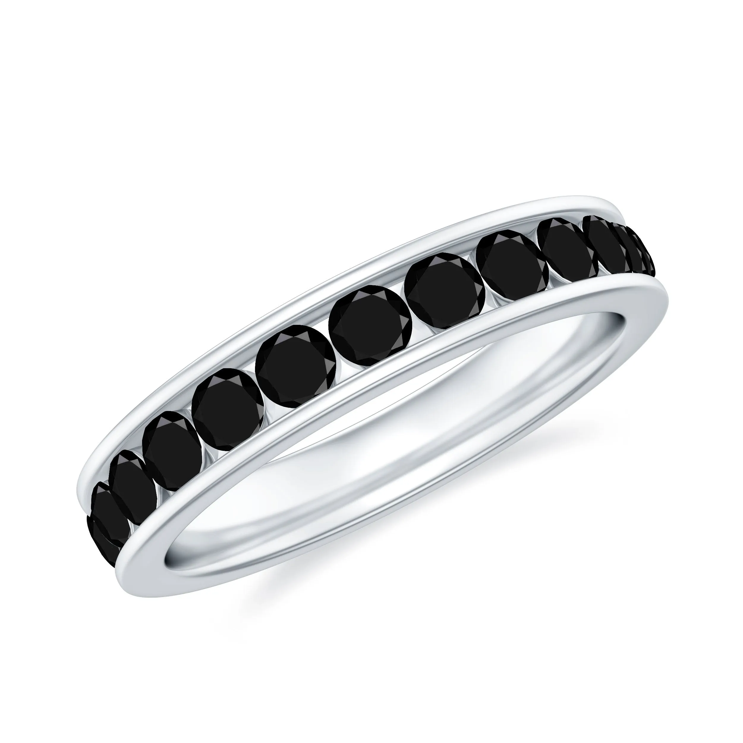 Trellis Set Black Spinel Full Eternity Band