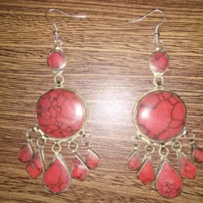 Tribal Stone Earrings, Dangle Earrings