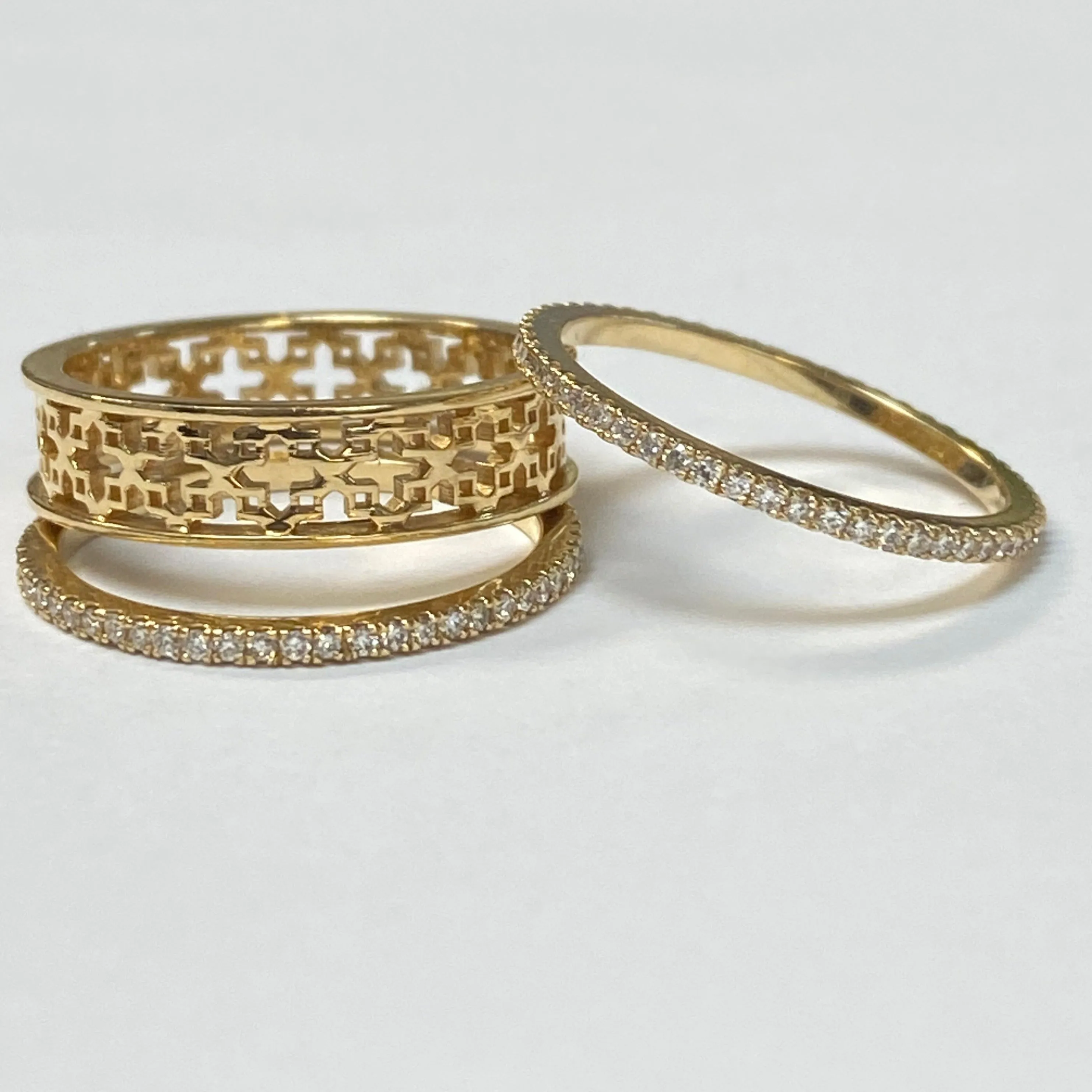 Trio Stackable Rings Set 14K Gold