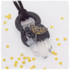 Triple Quartz Polymer Clay Pendant
