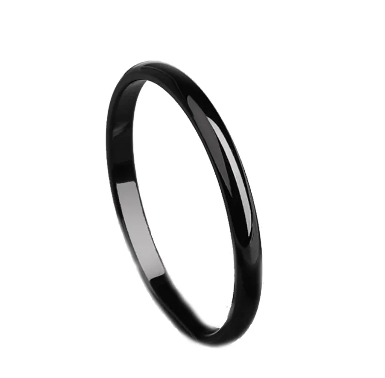 Versatile 2mm Titanium Gold Plated Band Ring for Women & Men – Stackable in 4 Colors, Minimalist Design