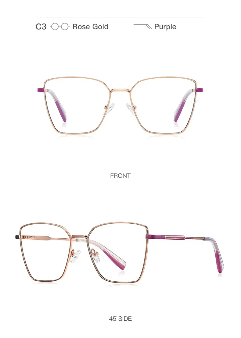 Vicky Womens Full Rim Square Alloy Reading Glasses Pfd3051