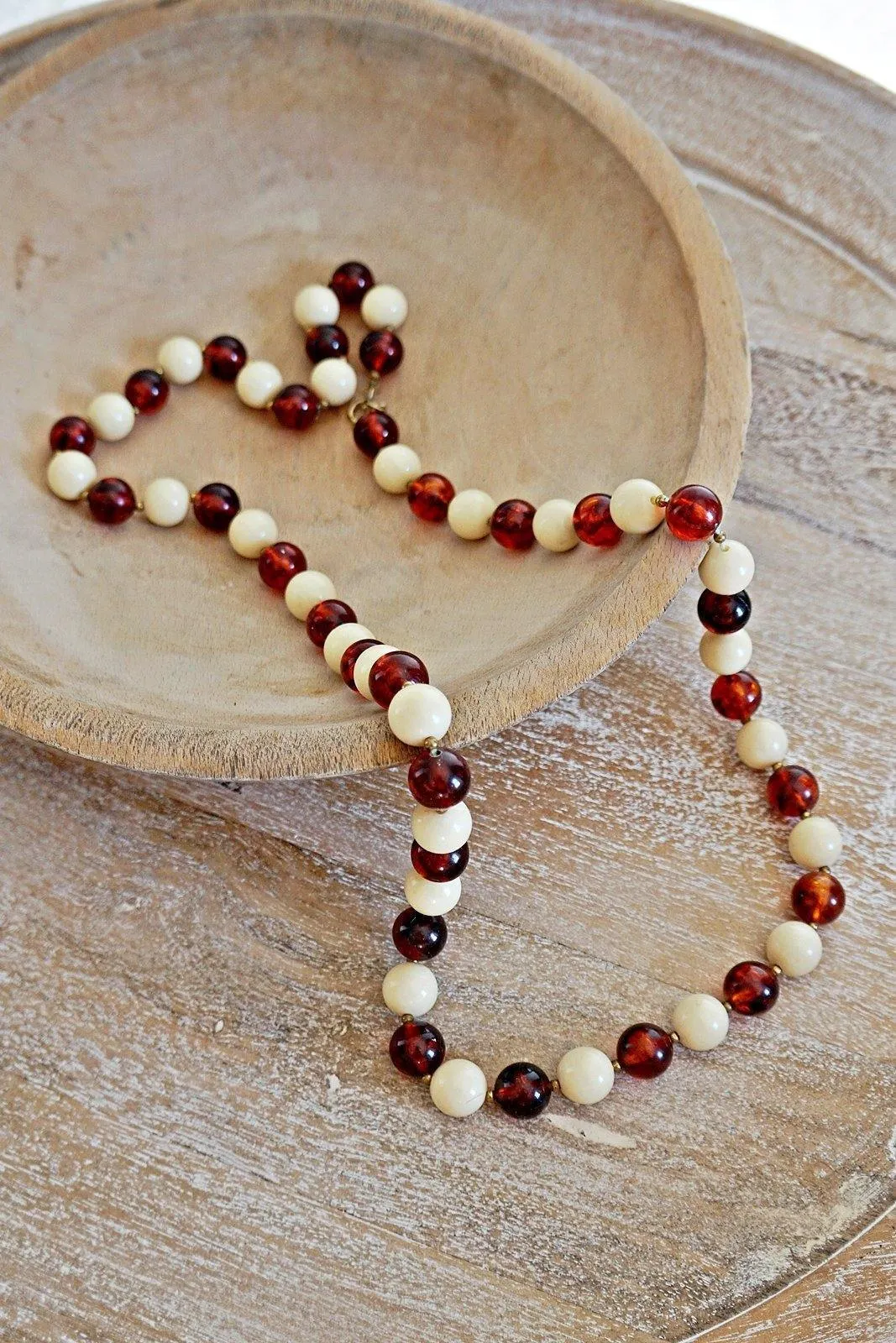 Vintage Amber Beaded Necklace