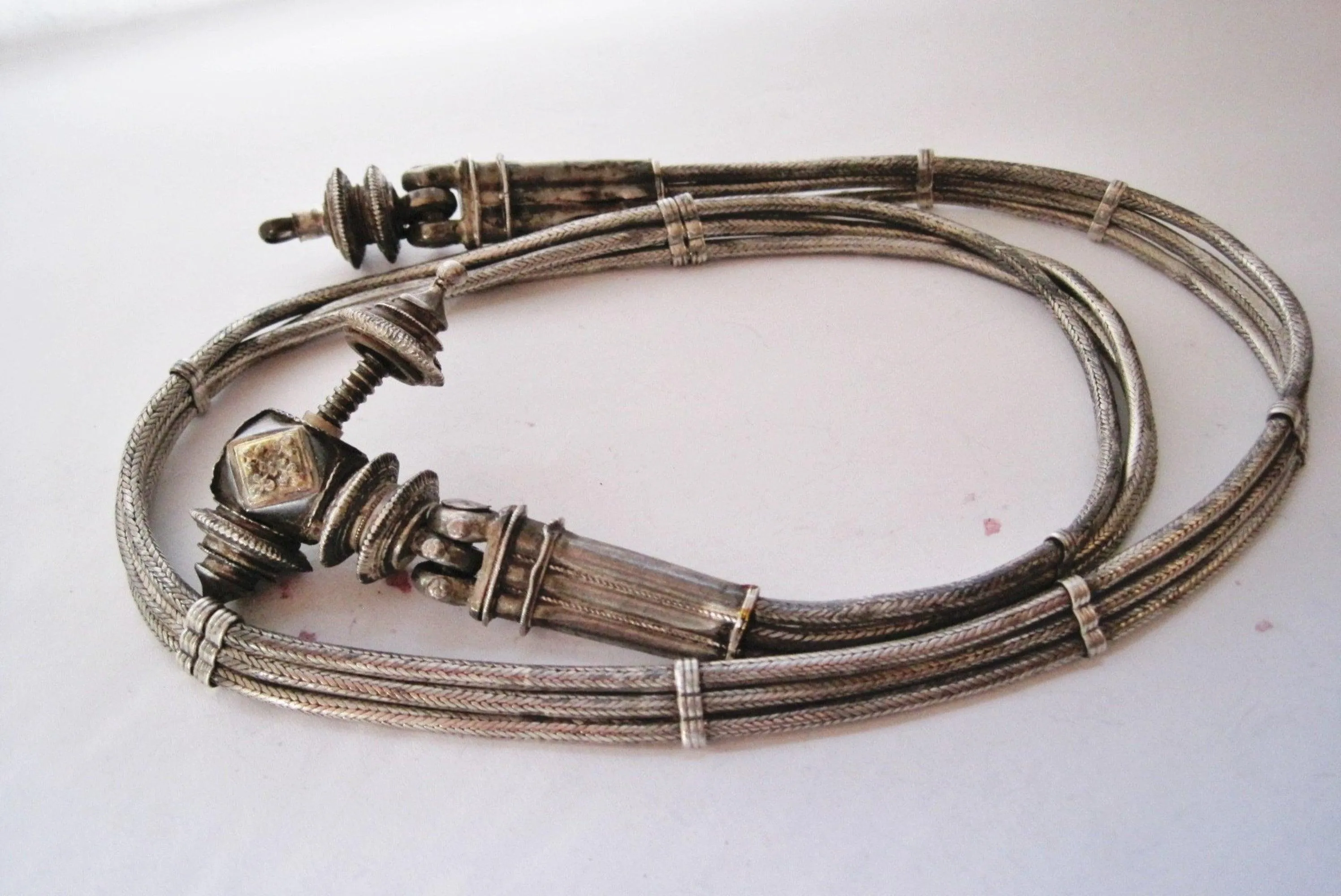 Vintage Indian Snake Chain Silver Belt