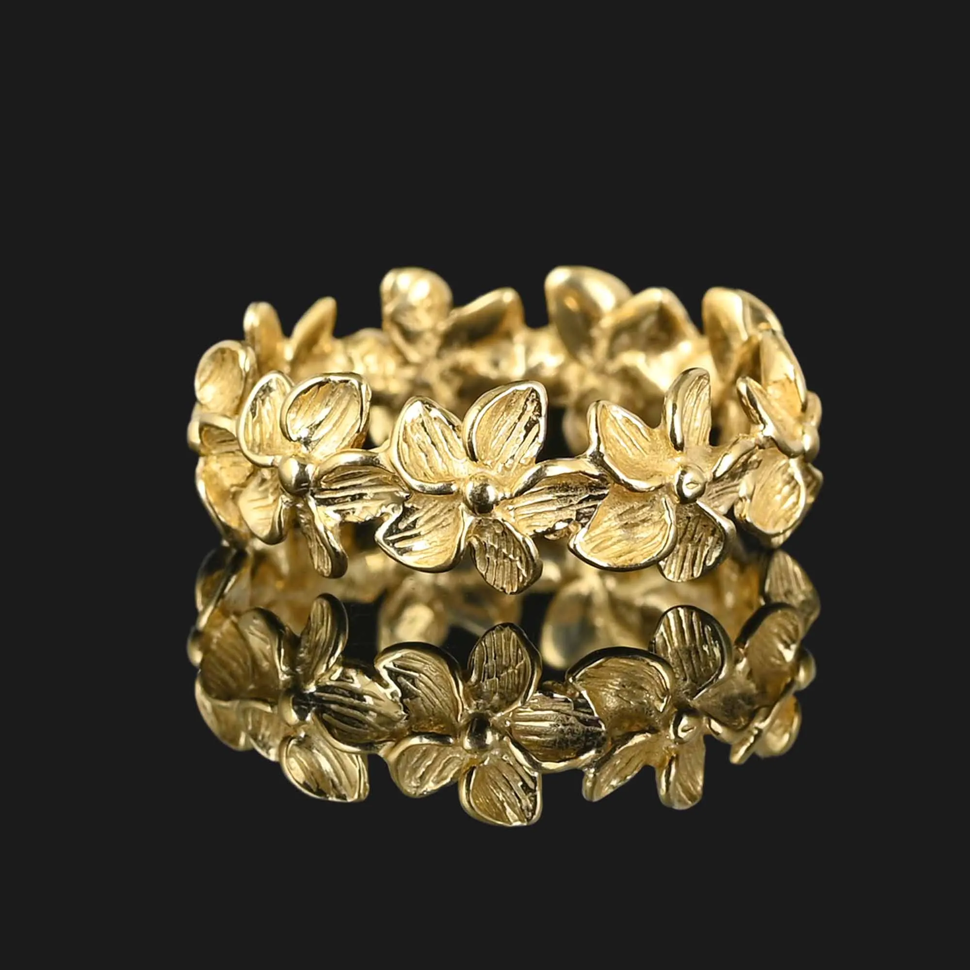 Vintage Na Hoku Plumeria Ring in 14K Gold
