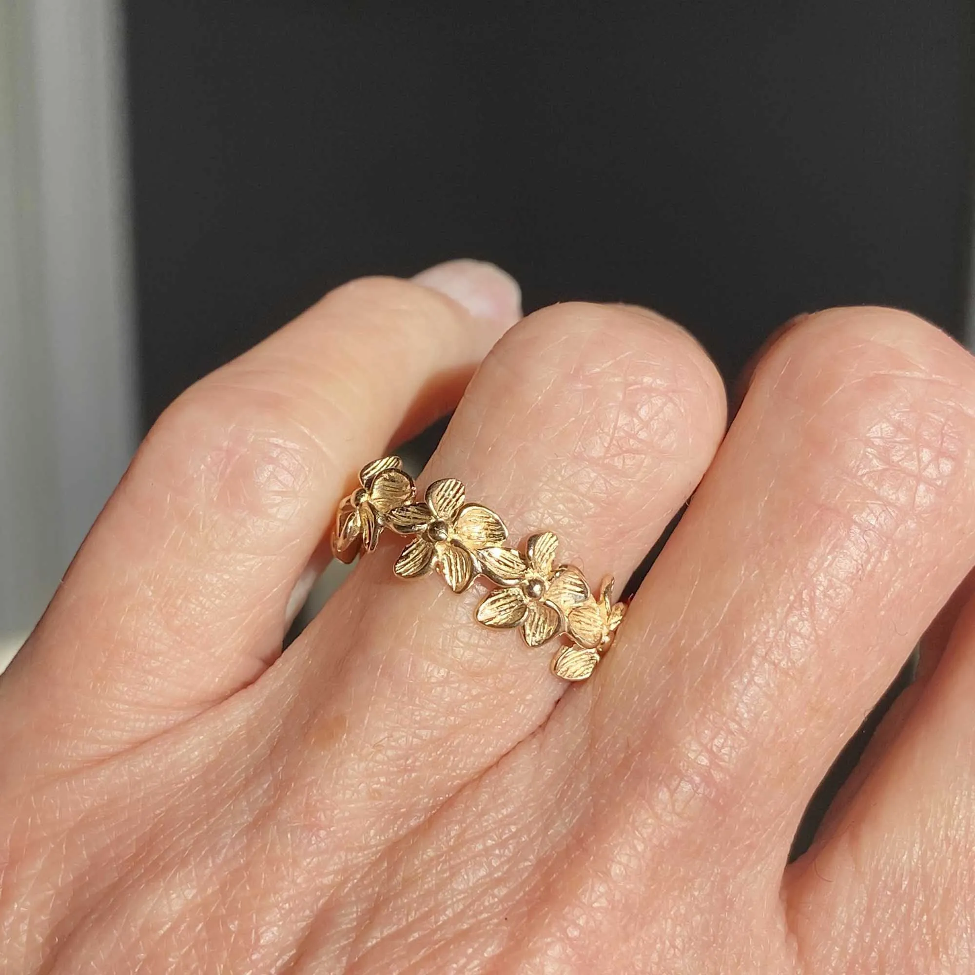 Vintage Na Hoku Plumeria Ring in 14K Gold