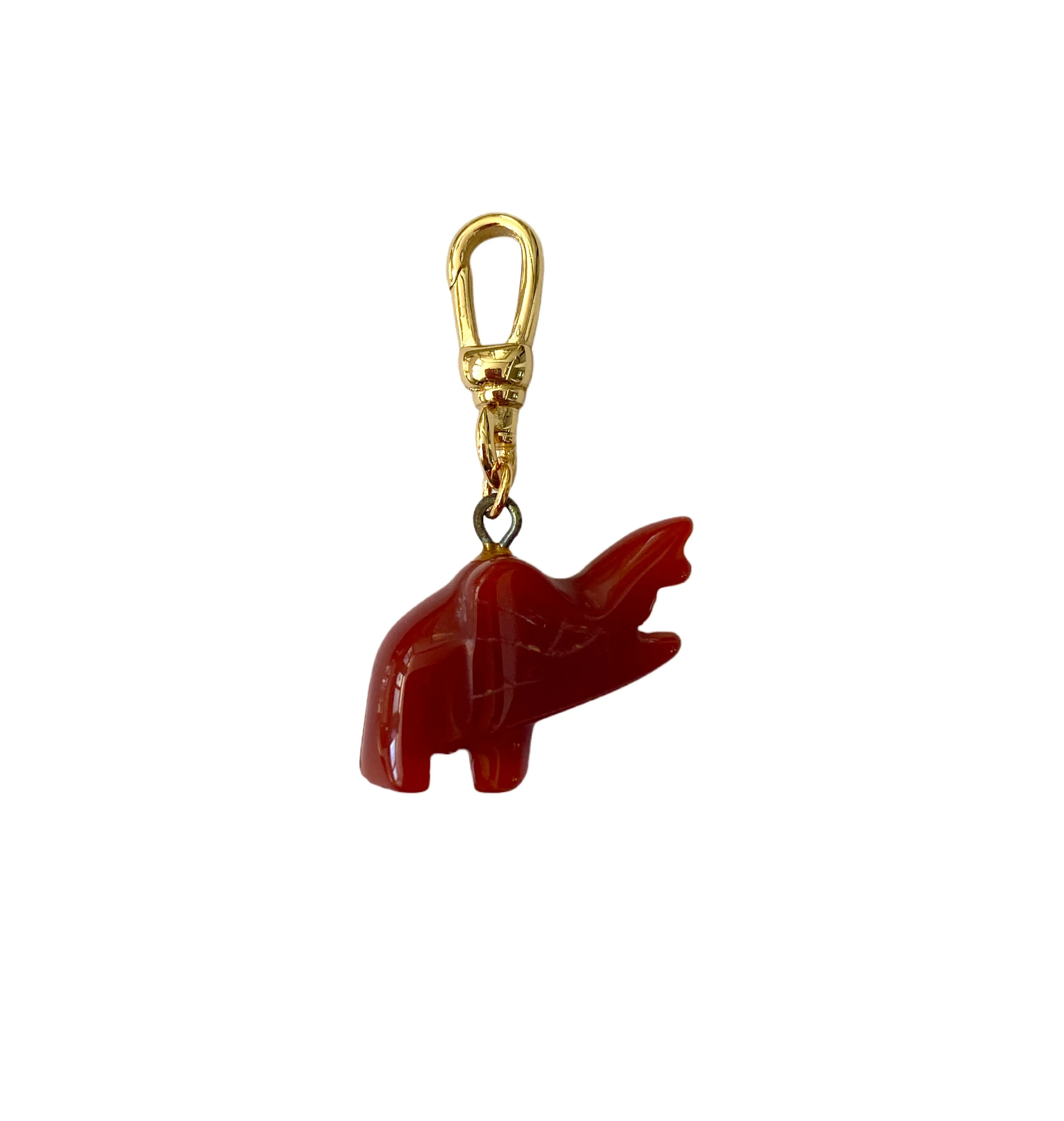 Vintage Red Jade Elephant Charm