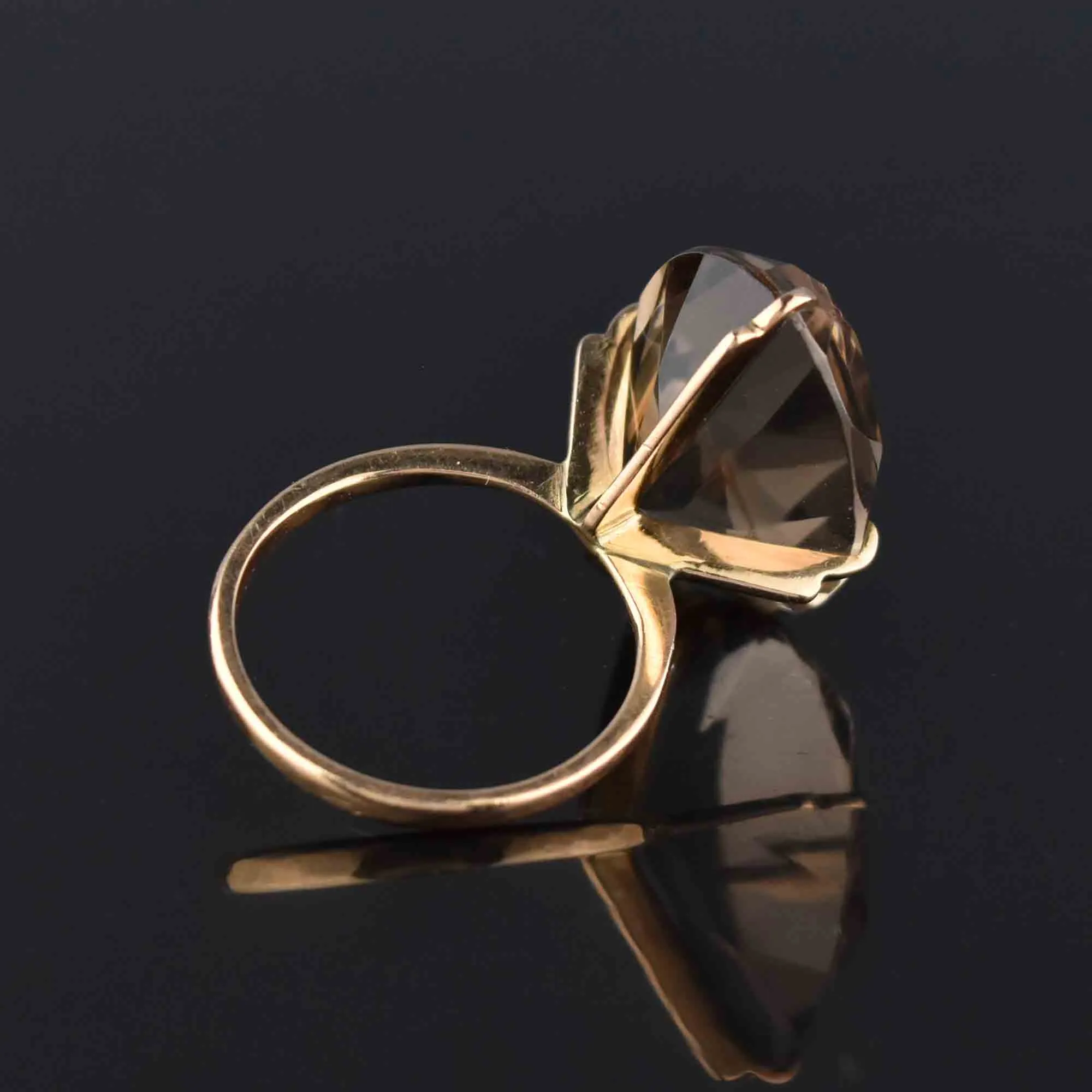 Vintage Smoky Quartz Ring in 14K Gold 10.5 CTW