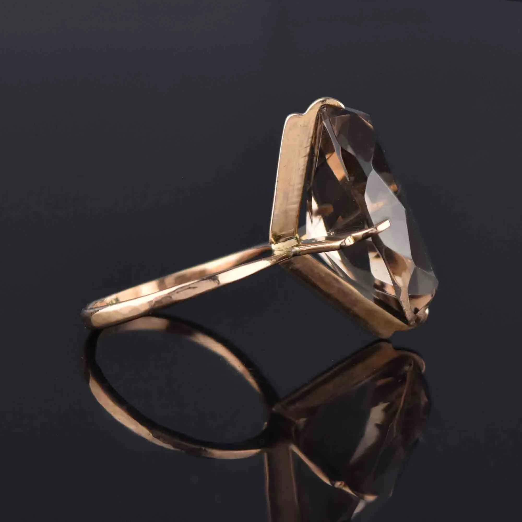Vintage Smoky Quartz Ring in 14K Gold 10.5 CTW