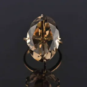 Vintage Smoky Quartz Ring in 14K Gold 10.5 CTW