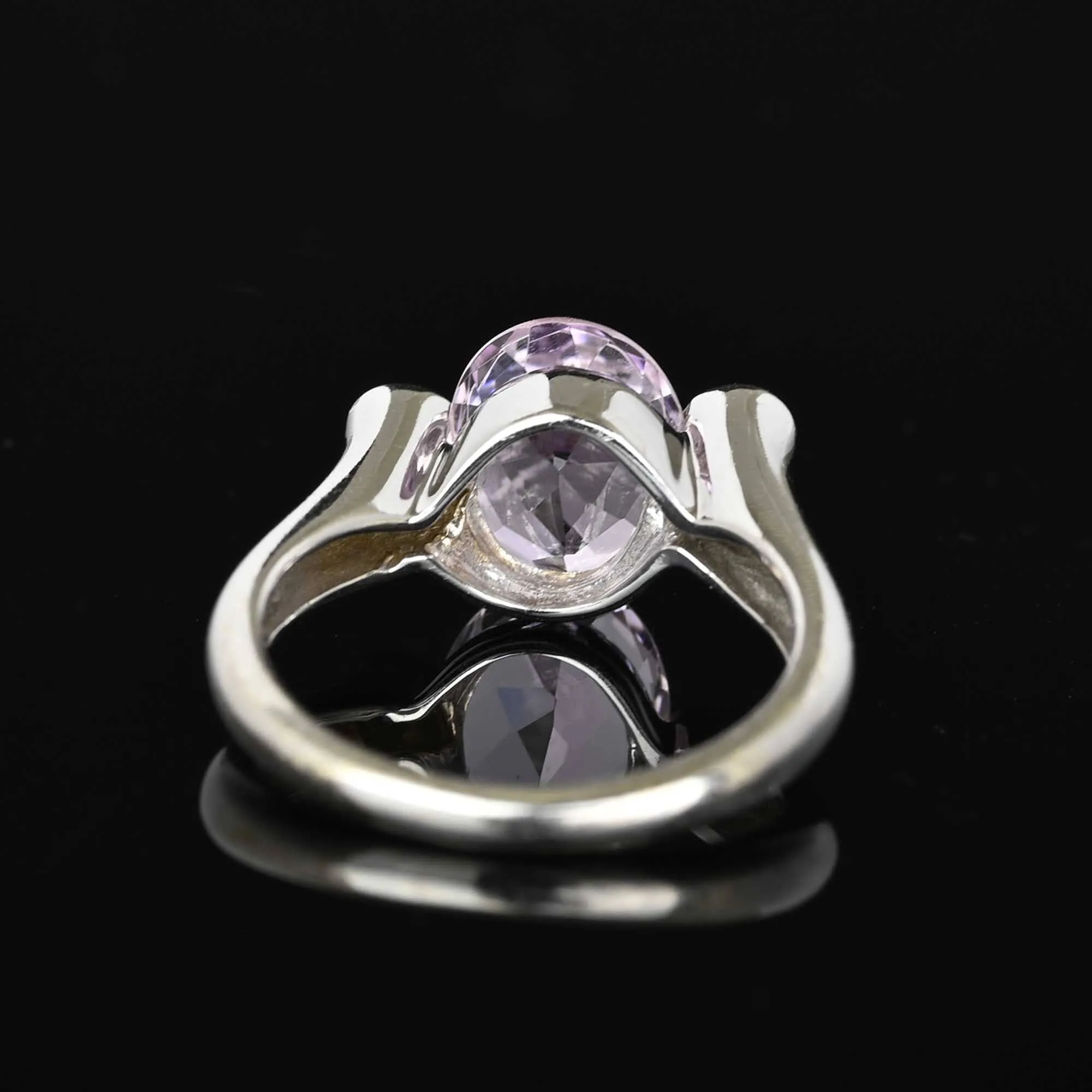 Vintage Sonia Bitton Diamond Kunzite Ring in 14K White Gold