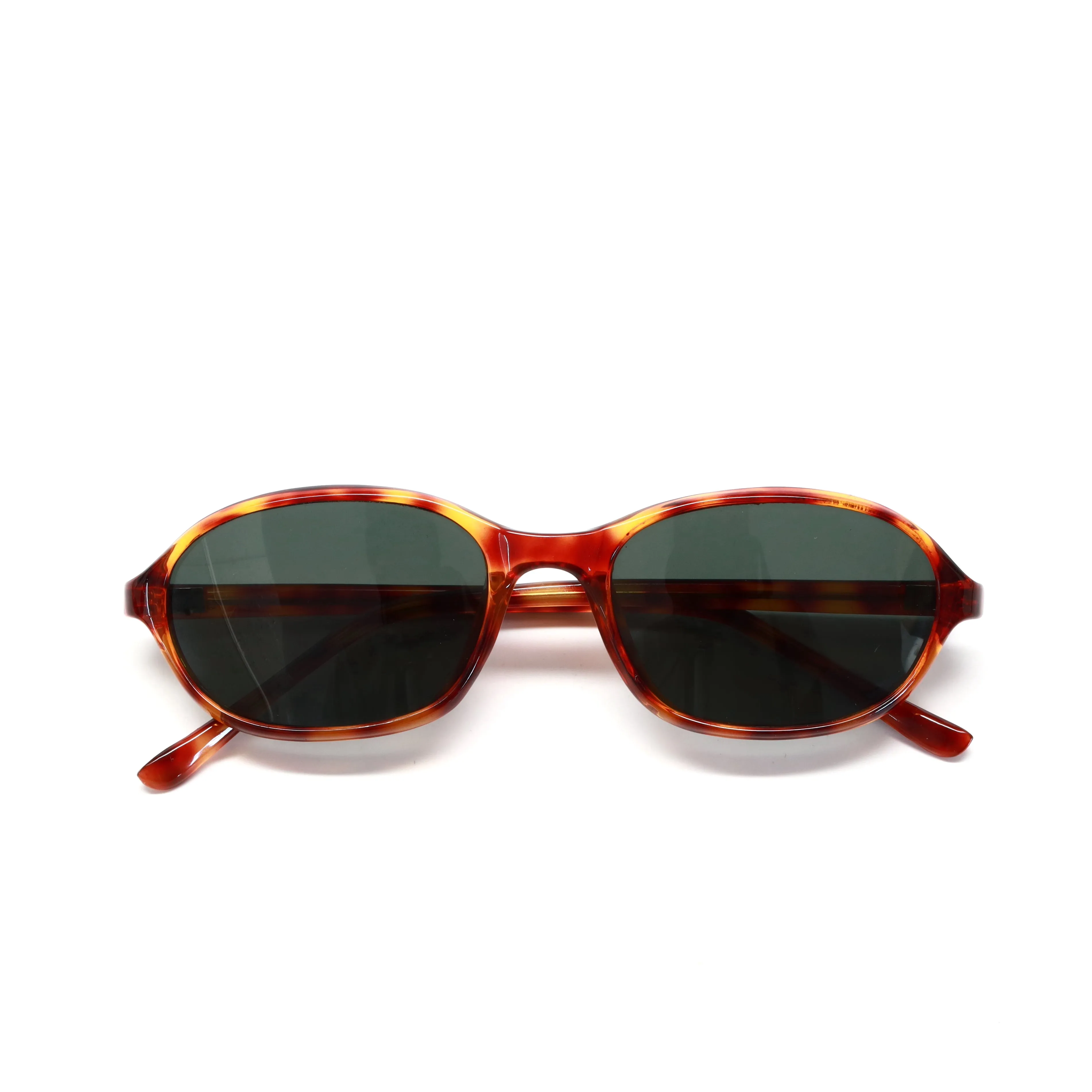 Vintage Standard Size 90s Deadstock Oval Frame Sunglasses - Brown