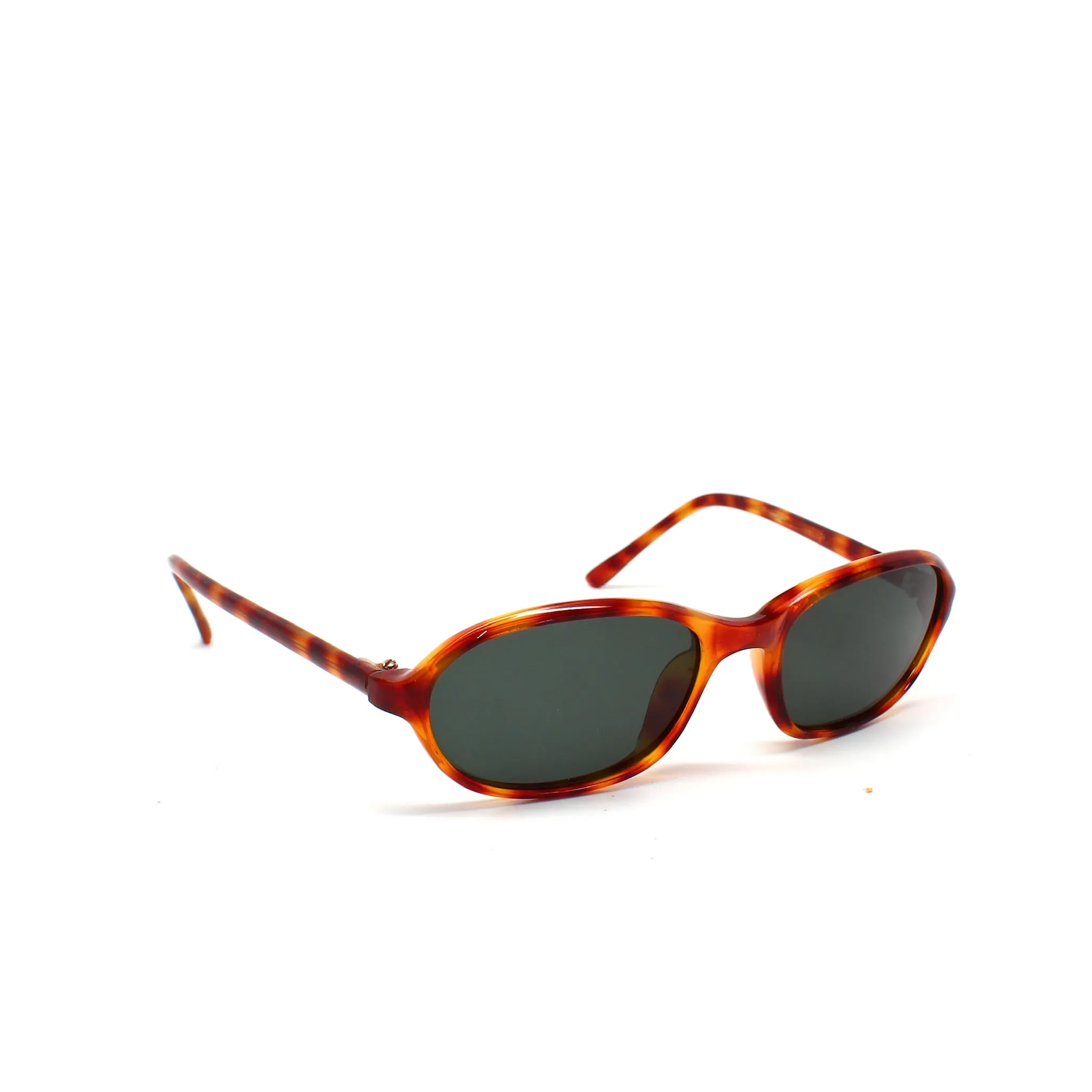 Vintage Standard Size 90s Deadstock Oval Frame Sunglasses - Brown