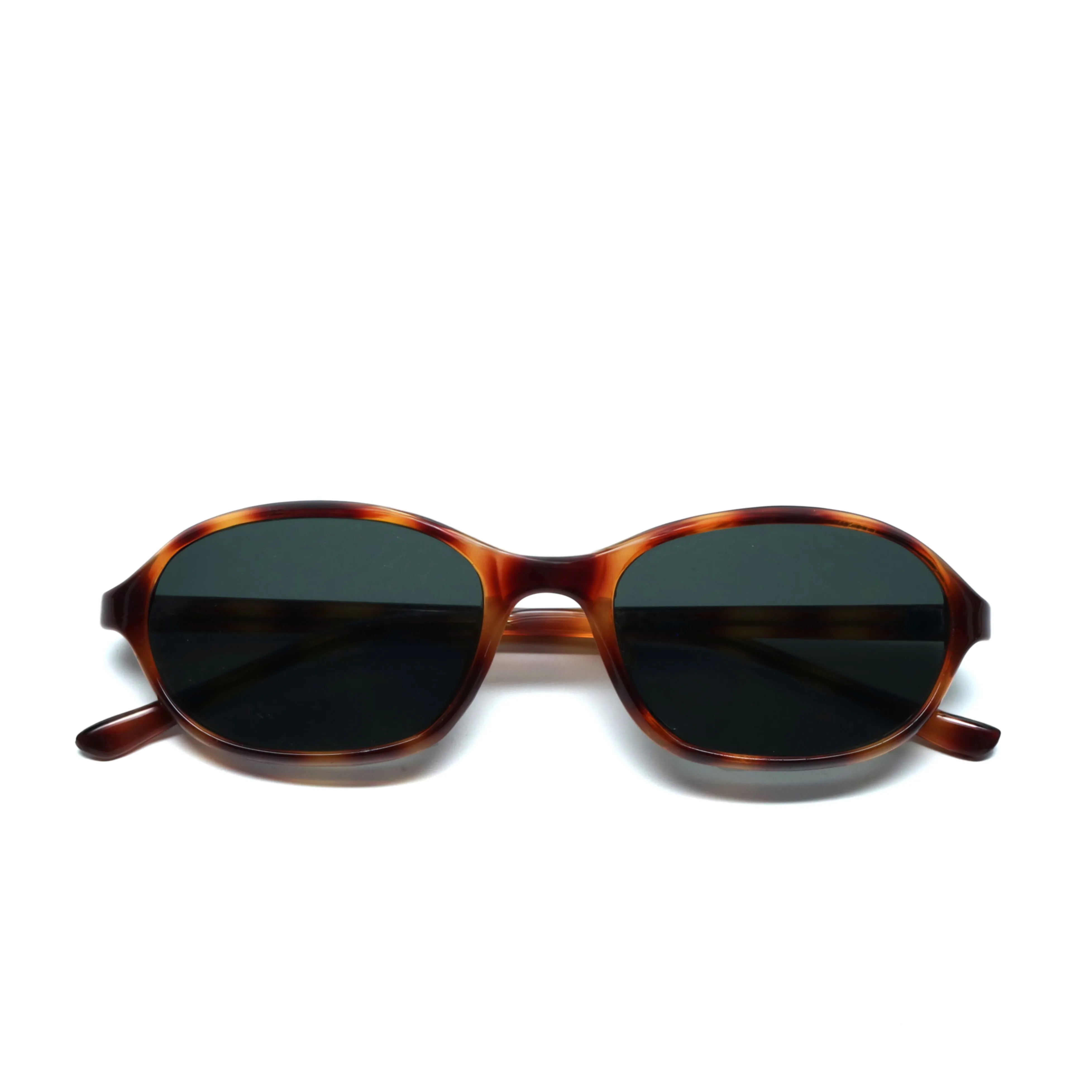 Vintage Standard Size 90s Deadstock Oval Frame Sunglasses - Brown