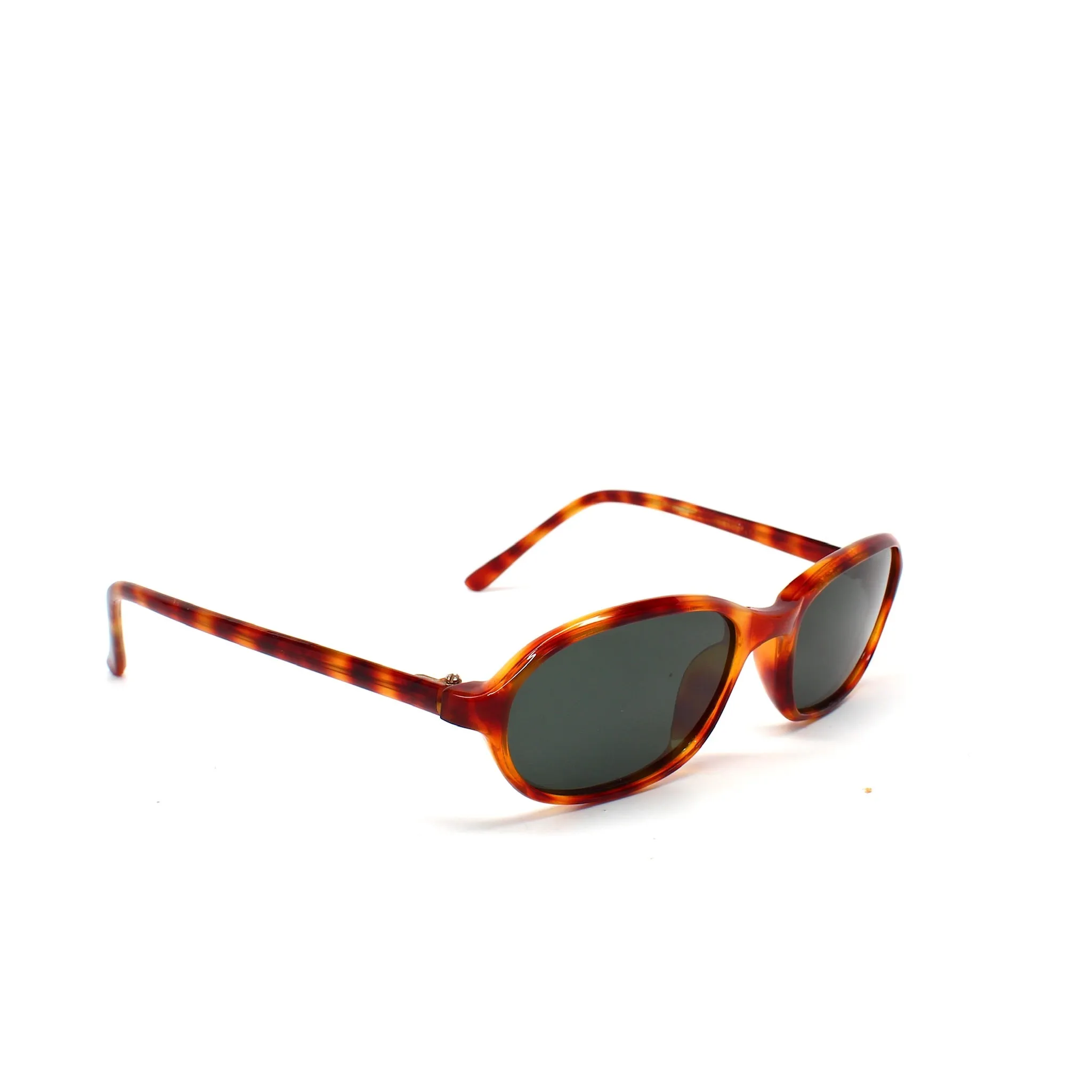 Vintage Standard Size 90s Deadstock Oval Frame Sunglasses - Brown
